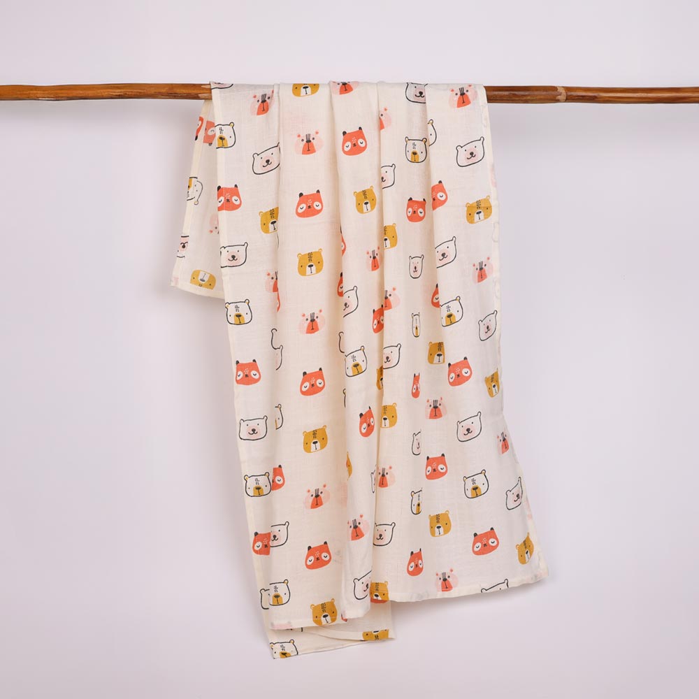 Organic Cotton Muslin Swaddle for Newborn Babies - Happy Honey