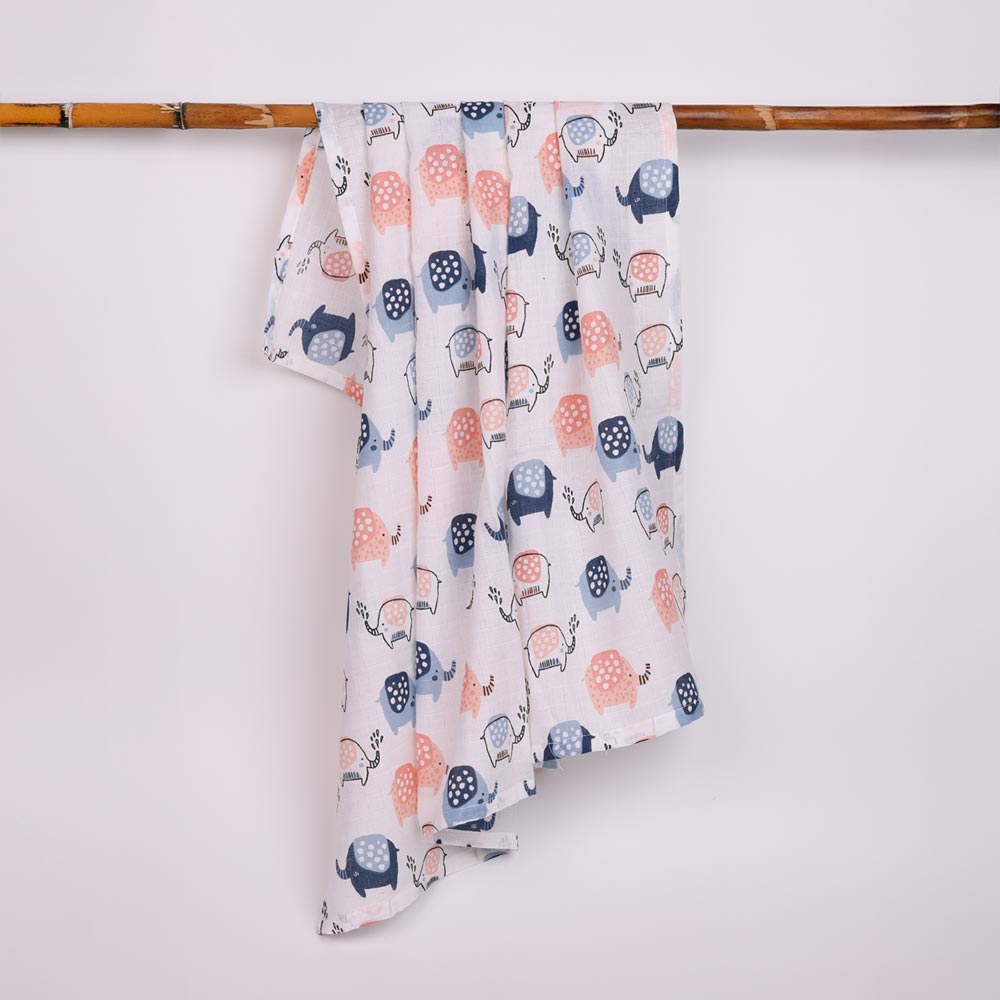 Organic Cotton Muslin Swaddle for Newborn Babies - Mighty Trunk