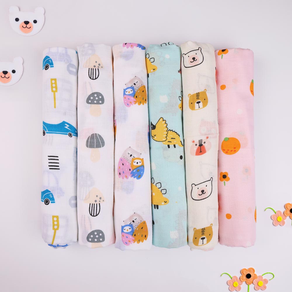 Organic Cotton Muslin Swaddle for Newborn Babies - Fable Friends