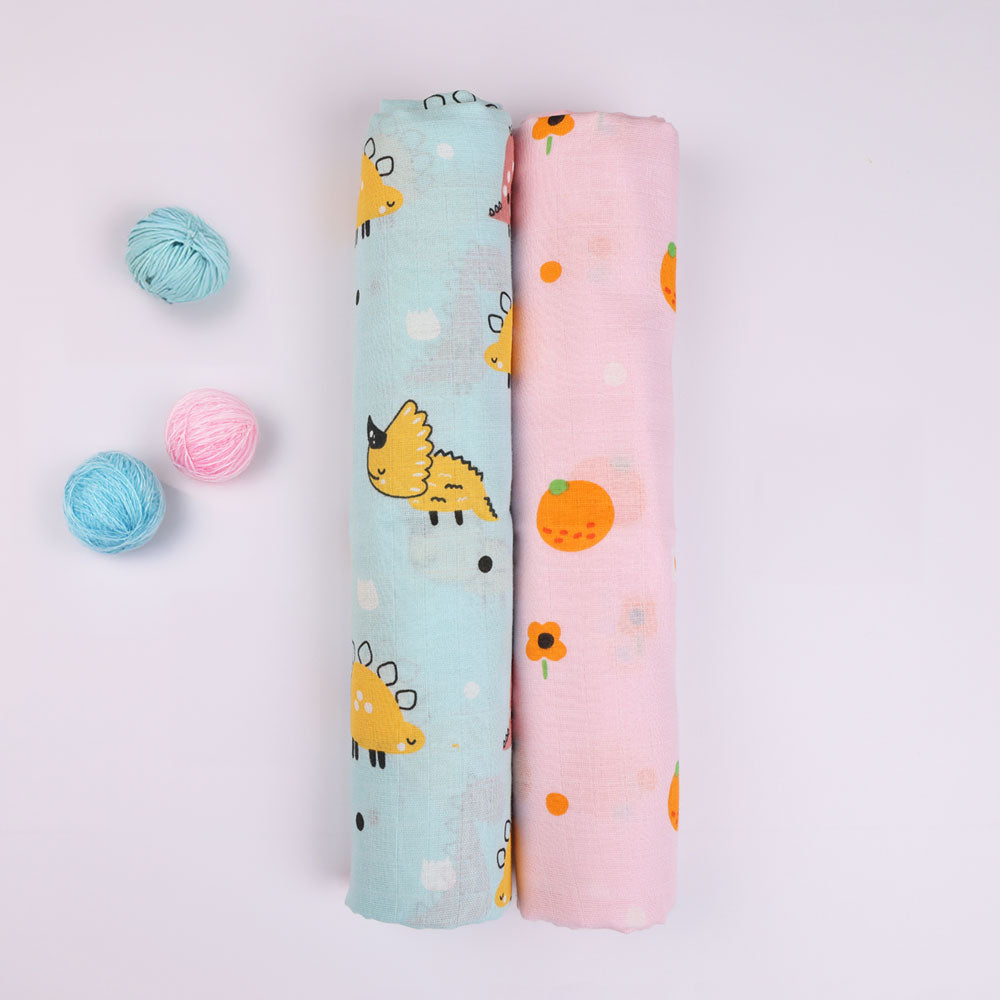 Organic Cotton Muslin Swaddle for Newborn Babies - Happy Roar