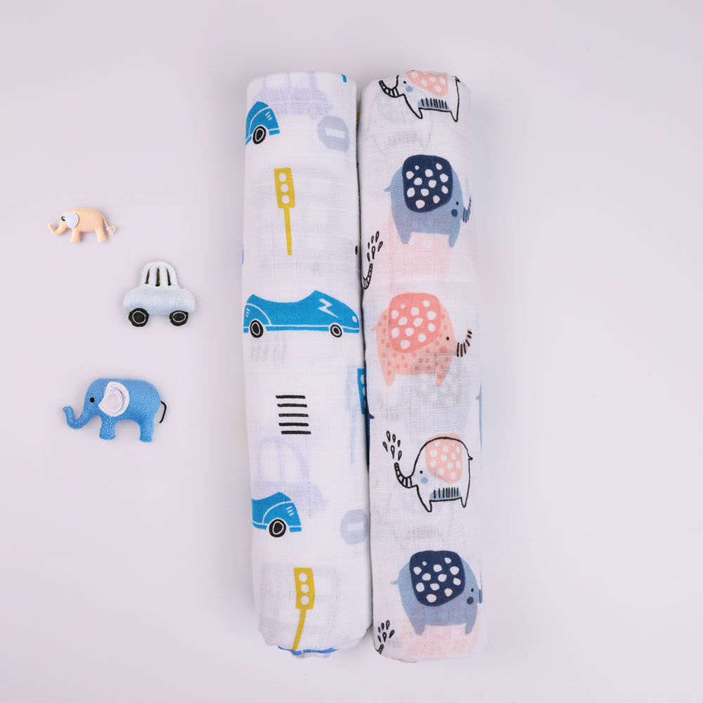 Organic Cotton Muslin Swaddle for Newborn Babies - Jumbo Drive