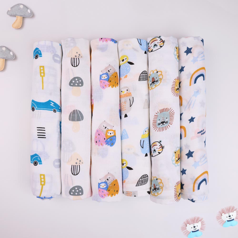 Organic Cotton Muslin Swaddle for Newborn Babies - Little Dreamers