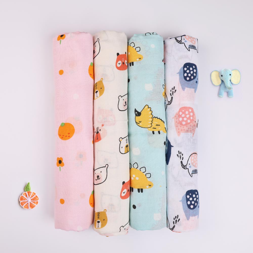 Organic Cotton Muslin Swaddle for Newborn Babies - Little Medley
