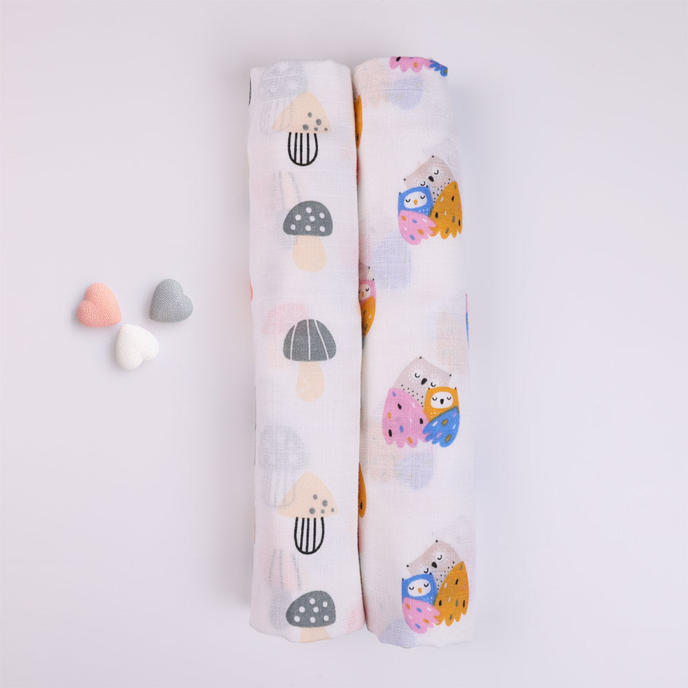 Organic Cotton Muslin Swaddle for Newborn Babies - Mystic Grove