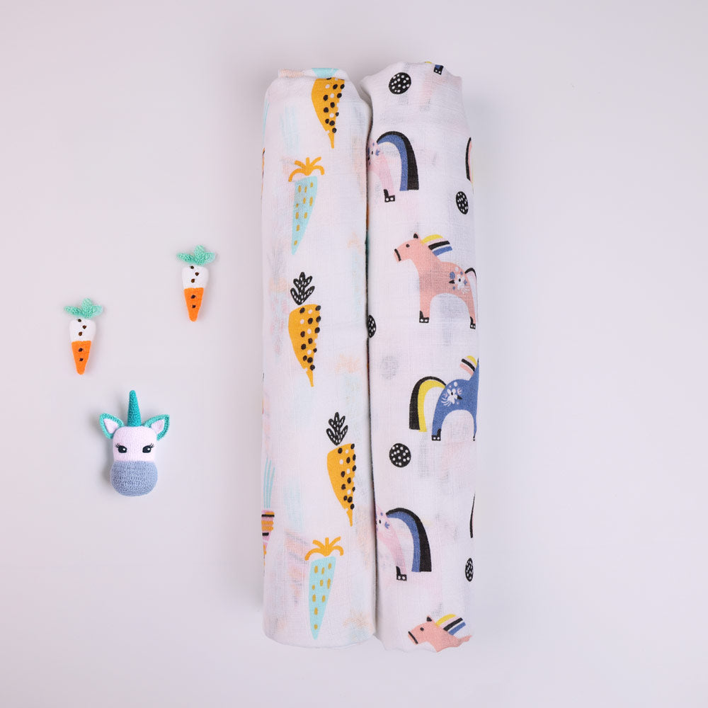 Organic Cotton Muslin Swaddle for Newborn Babies - Magical Sprout