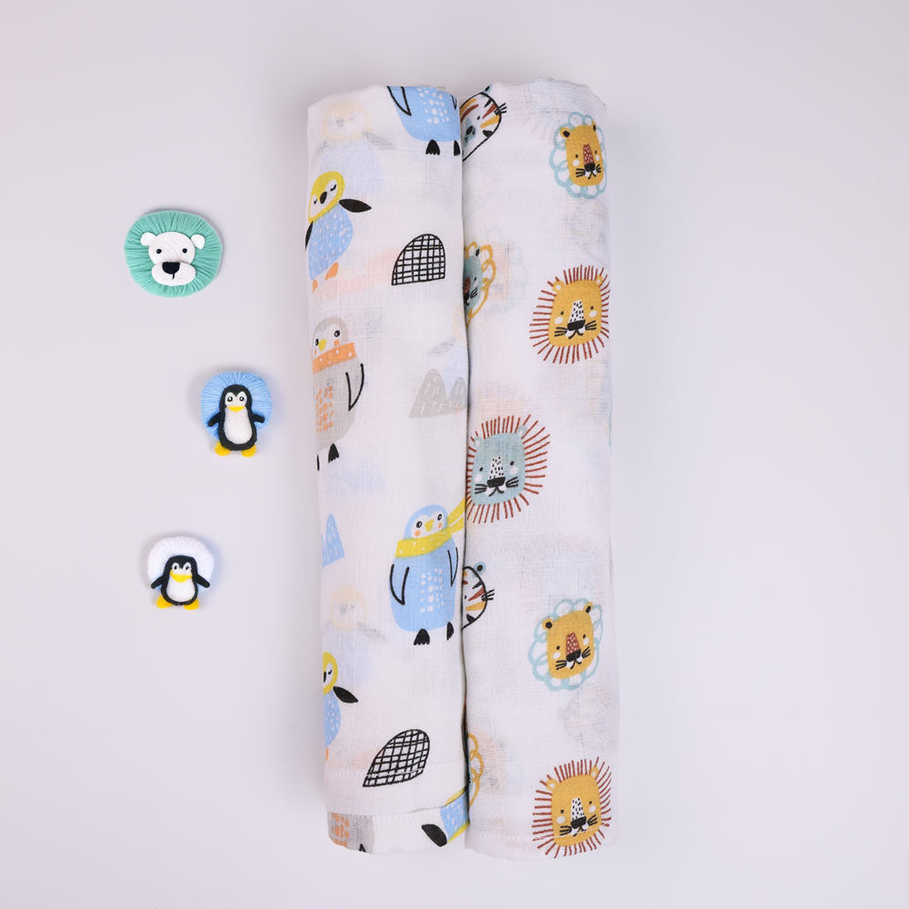 Organic Cotton Muslin Swaddle for Newborn Babies - Mighty March