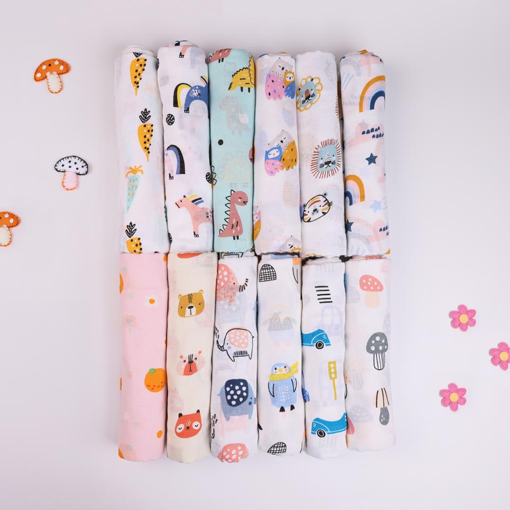 Organic Cotton Muslin Swaddle for Newborn Babies - Snuggle Stories