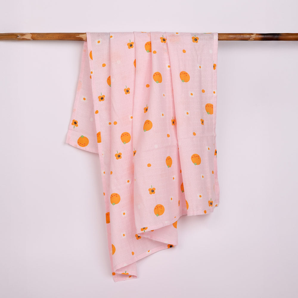 Organic Cotton Muslin Swaddle for Newborn Babies - Citrus Chase
