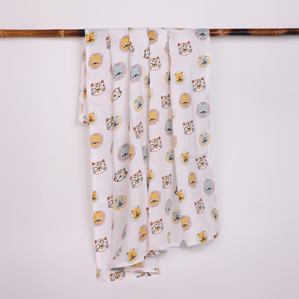 Organic Cotton Muslin Swaddle for Newborn Babies - Jungle Kings